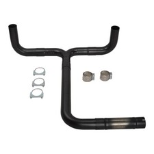 Stainless Steel 5 T Pipe Kit Dual Smoker Exhaust Stack System Universal Black