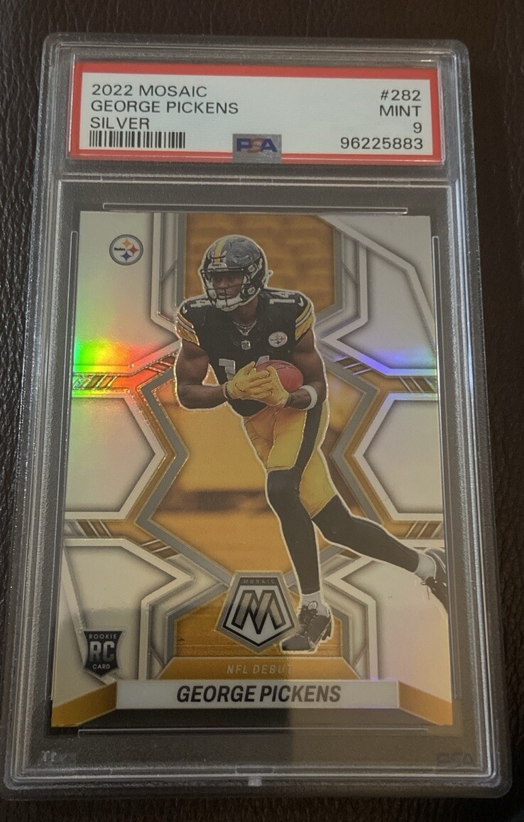 2022 Panini Mosaic RC Rookies Silver Prizm #318 George Pickens PSA 9 Steelers