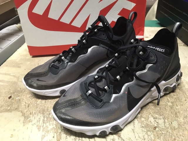 nike epic react flyknit triple black racer blue