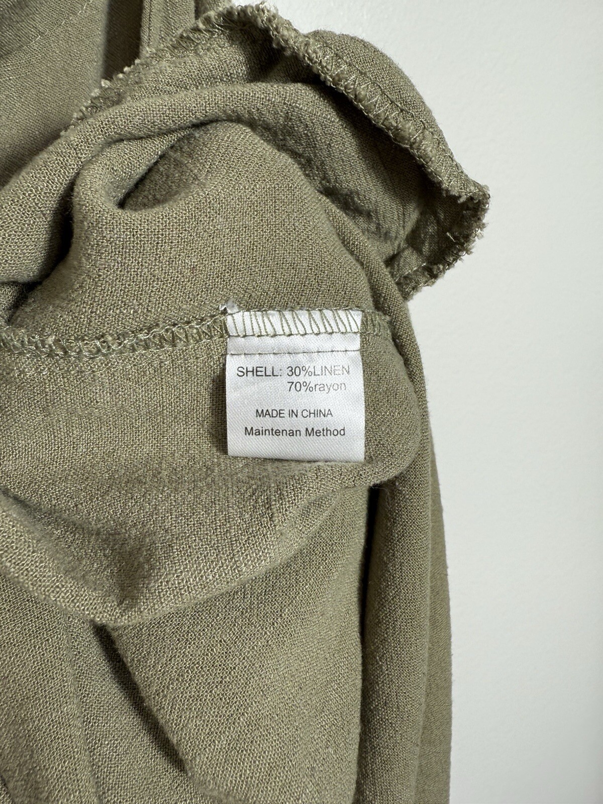 ANRABESS Women Casual Green Linen Jumpsuit Adjustable Short Overall Romper Sz L 