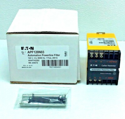 NEW EATON APF120N03 AUTOMATION POWERLINE FILTER A0AP1H2202 120-V 3-A 1-PH