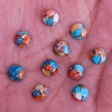 Natural Oyster Copper Turquoise Round 6x6 mm to 20x20 mm Cabochon Loose Gemstone