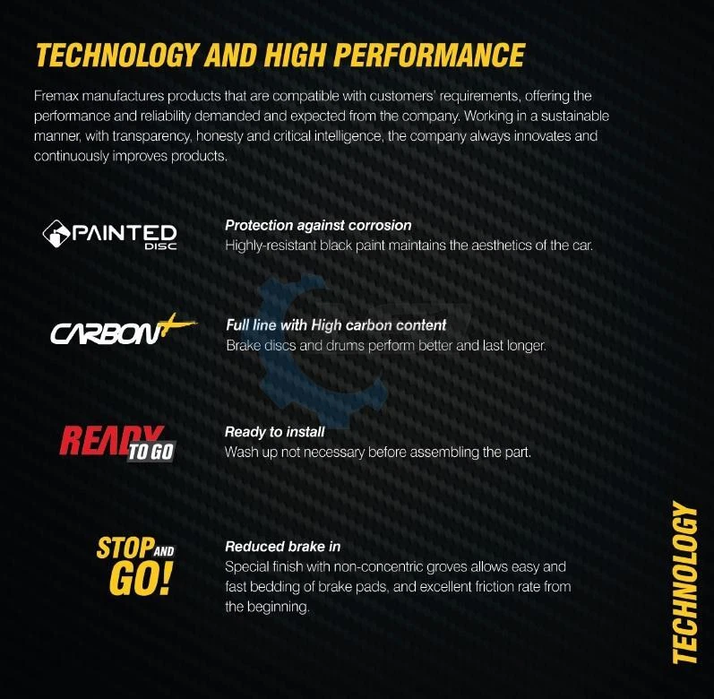 Rotores de disco traseros Fremax para Mercedes Benz GL350 GL500 X166 3.0 4.7 2013-2016 Foto 3 de 4