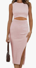 NEW Toleny Women's Cutout Slim Fit Bodycon Midi Tank Dress Size XL
