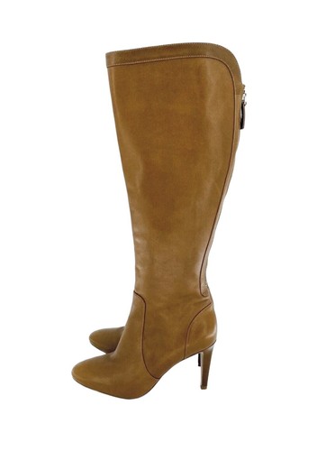 Nine West Holdtight Knee-High Boot Cognac Brown Glossy Leather SZ 5.5 New SH29
