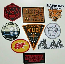 Stranger Things Series Ultimate Set of 9 Iron On Embr. Patch Superior Quality