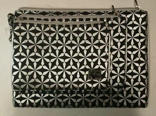 NEW Enchante Accessories Trio Cosmetic Makeup Travel Bag Set Mod Glitter Star