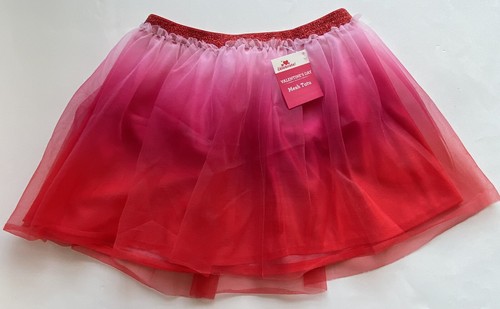 NWT Girl’s Celebrate! Valentine’s Day Red Pink Mesh Tutu Skirt Tulle Glitter 5T - Picture 1 of 6