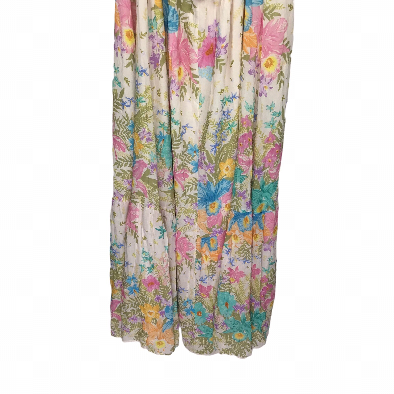 SPELL & GYPSY Lei Lei Frill Dress Cream Floral Gown Womens Large Boho Flowy Maxi image 10