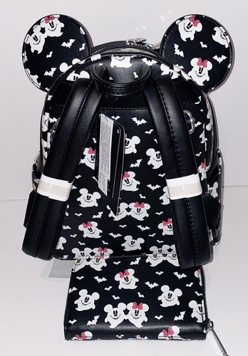 Mini sac à dos et portefeuille Loungefly Disney Mickey & Minnie Ghostly Glow-in-the-Dark - Photo 11/12