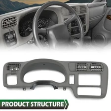 Fit For 98-05 Chevy S10 Blazer Jimmy Sonoma Double Din Dash Radio Cluster Bezel