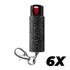 FIGHTSENSE 6PC Pepper Spray 1/2oz Police Strength Self Defense w/Keychain Pouch