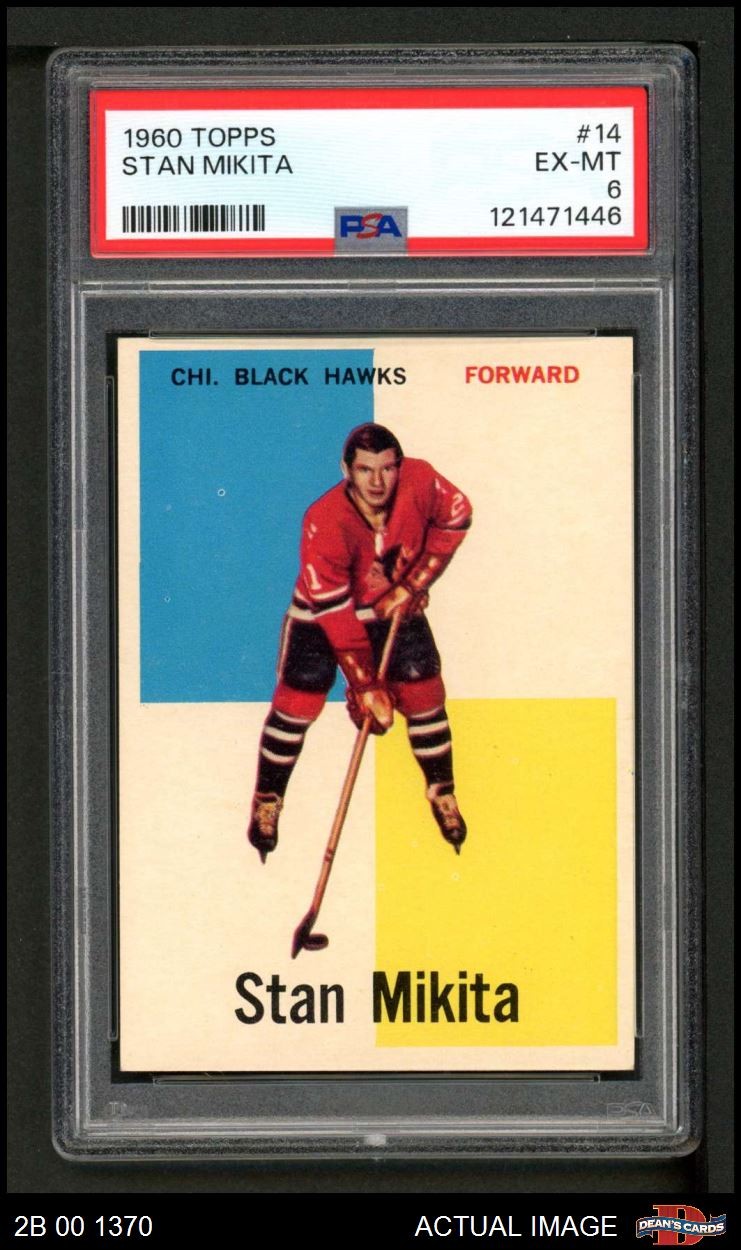 1960 Topps #14 Stan Mikita Blackhawks RC HOF PSA 6 - EX/MT