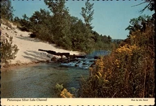 Silver Lake Channel Mears Michigan vintage postcard y834