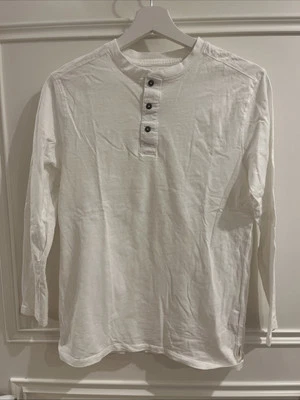 ZARA Teens Kids Henley T-Shirt LA-Shirt Sweat 152 11 12 weiß so cool - Bild 1 von 4