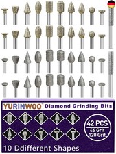 Diamant Fr&auml;ser Set 42 St&uuml;ck, K&ouml;rnung 46&120 Diamant Fr&auml;sstifte Schleifstifte Kom