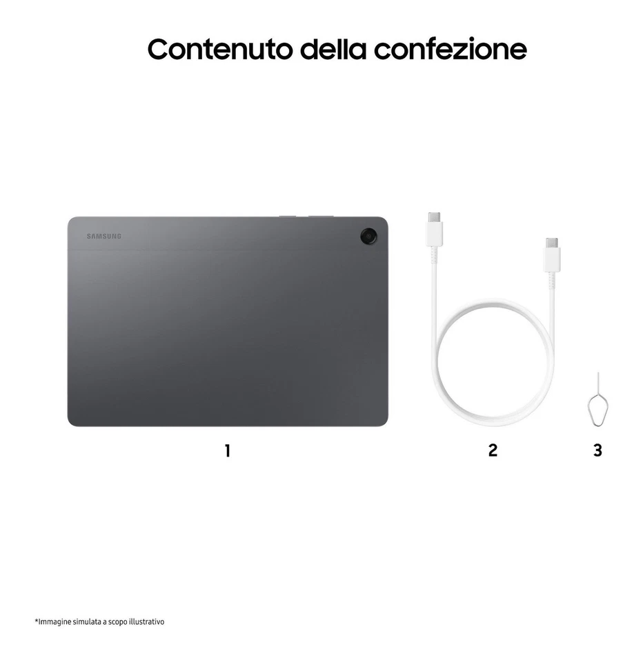 Samsung Tablet 11" GALAXY TAB A11+ WiFi Gray ( 256GB Ram 8GB 7040mAh ) SM - Immagine 2 di 2