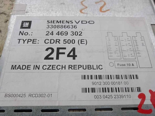24469302 Sistema Audio/Radio Cd para OPEL ZAFIRA A Comfort 151322 - Imagen 2 de 10