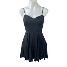 Talula Women's Black Sleeveless V Neck Cami Camisole Mini Flare A Line Dress 4