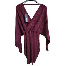Fashion Nova “Just Between Us” Sweater Dress – Wine, Size Small (NWT)