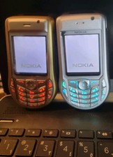 Super seltenes Vintage Nokia 6630 (Vodafone) Handy Eisblau & Orange Tastatur 