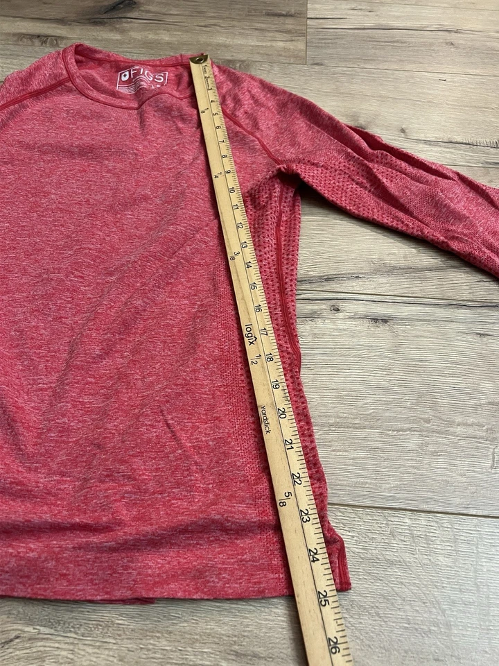 Camisa FIGS Sin Costuras Roja Manga Larga Calce Ajustado Crew Mujer Mediana Foto 4 de 4