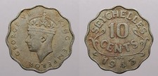 SEYCHELLES 1943 10 Cents GeorgeVI #WC107026