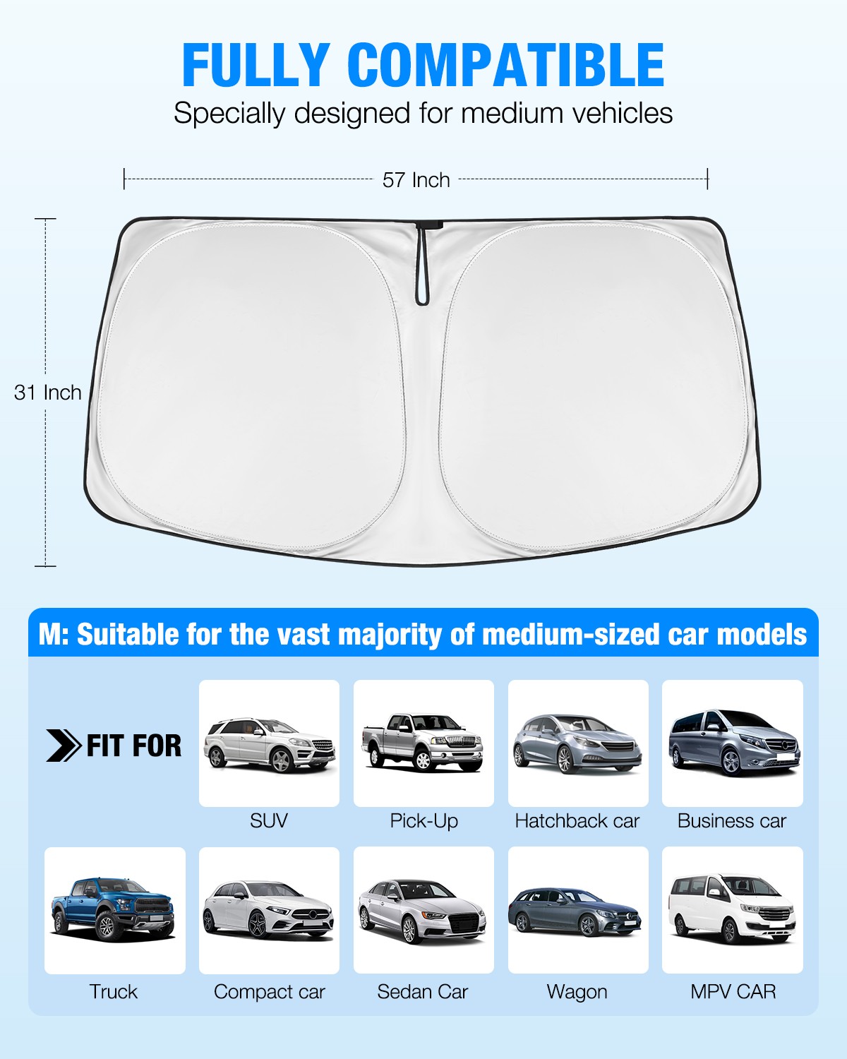 For Toyota Car Large Foldable Sun Visor Shade Windshield Window Cover UV Block