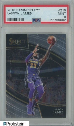 2018 Panini Select #215 LeBron James Los Angeles Lakers PSA 9 MINT