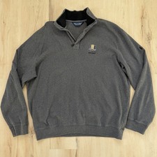 Polo Golf Ralph Lauren Mens Grey Quarter Zip Pullover XL 100 Cotton Pony Logo