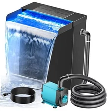  Pond Waterfall Spillway with LED Lights, 304 Stainless 12inch-With Lights