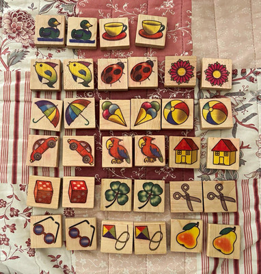 Holz-Memory/Zuordnungsspiel mit vielen Motiven