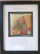 Grandmother's Fan Shadowbox Quilt Art Collage More Dear Than Our Children Prover