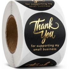 500Pcs Thank You for Supporting My Small Business Stickers, 1.5'' Round Labels