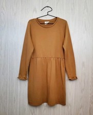 Women's XL Long Sleeve Crew Neck Knee Length Sweatshirt Dress Butterscotch Fall