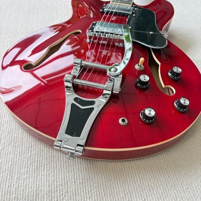Custom  es335 Red Electric Guitar Rosewood Fingerboard Bigsby System