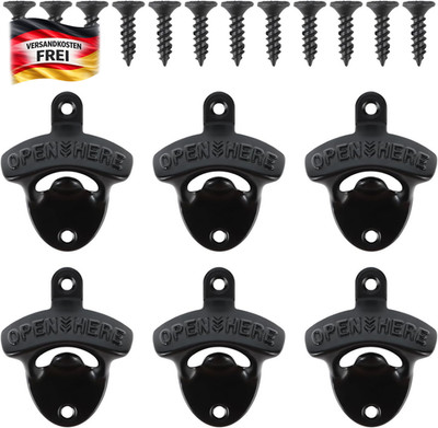 Wand-Flaschenöffner Edelstahl Set mit ''Open Here'' für Bar Küche Restaurant