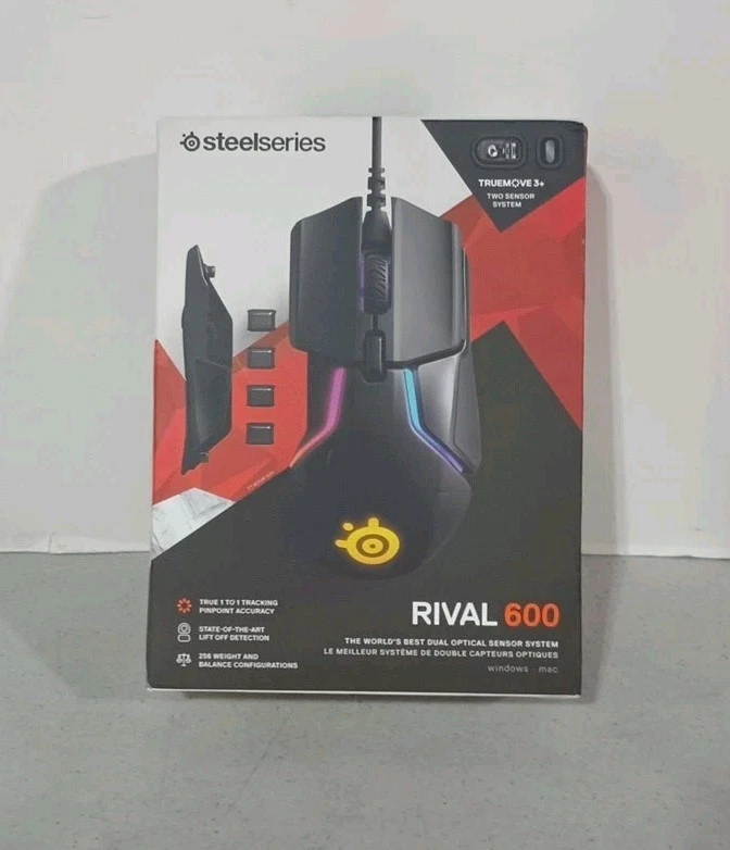 SteelSeries Rival 600 Kabelgebundene Gaming Maus Schwarz Dual Optischer Sensor Steel Series