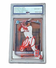 Franklin Arias Signed Card 1st Bowman Chrome Auto Boston Red Sox PSA 10