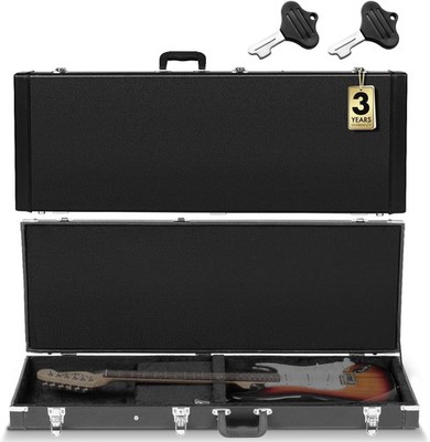 Electric Guitar Hard Case - Portable Square Hard Case, Black