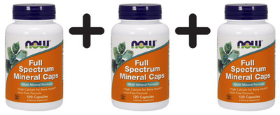 3 x NOW Foods Full Spectrum Minerals, Iron-Free - 120 caps (152,64 EUR/kg)