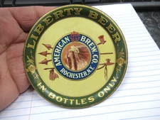 Antique Pre Prohibition American Brewing Co Liberty Beer Rochester NY Tip Tray