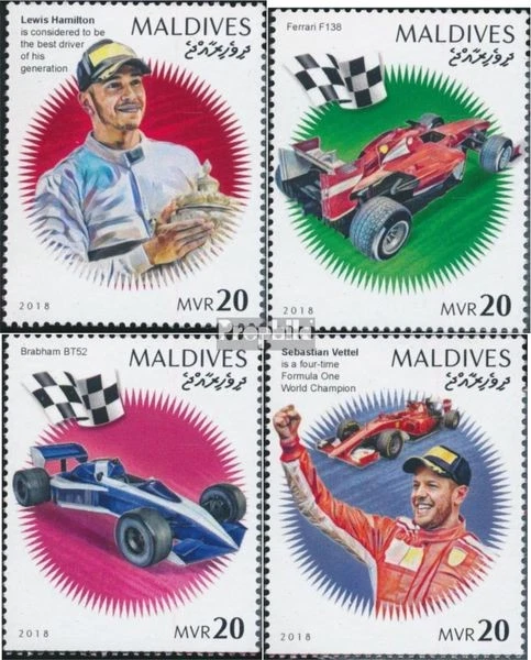 Briefmarken Malediven 2018 Mi 8124-8127 (kompl. Ausgabe) postfrisch Formel 1 - Bild 1 von 1