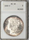 1880-S Morgan Dollar ANACS MS64 Old ANA Gen 1.0 Genie Holder! #1FFR