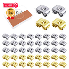 BEADNOVA Earring Backs 420pcs Stainless Steel Backings Gold,Silver