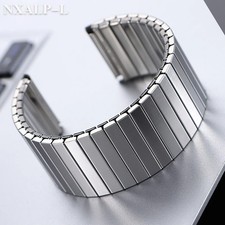 22mm Elastic Stainless Steel Watch Band Metal Stretch Expansion Springs Bracelet