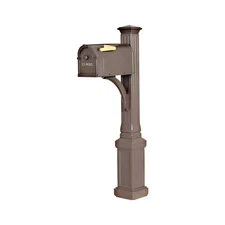 Postal PRO Mailbox Post Kit Bronze Brown Classic Heavy-duty Corrosion Resistant