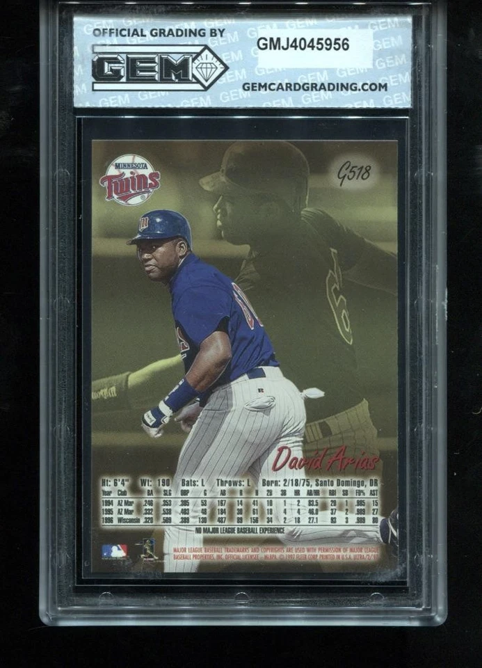 David Ortiz Novato 1997 Fleer Ultra Oro Medallón #518 RC HOF Gemelos GEMA COMO NUEVA 10 Foto 2 de 2