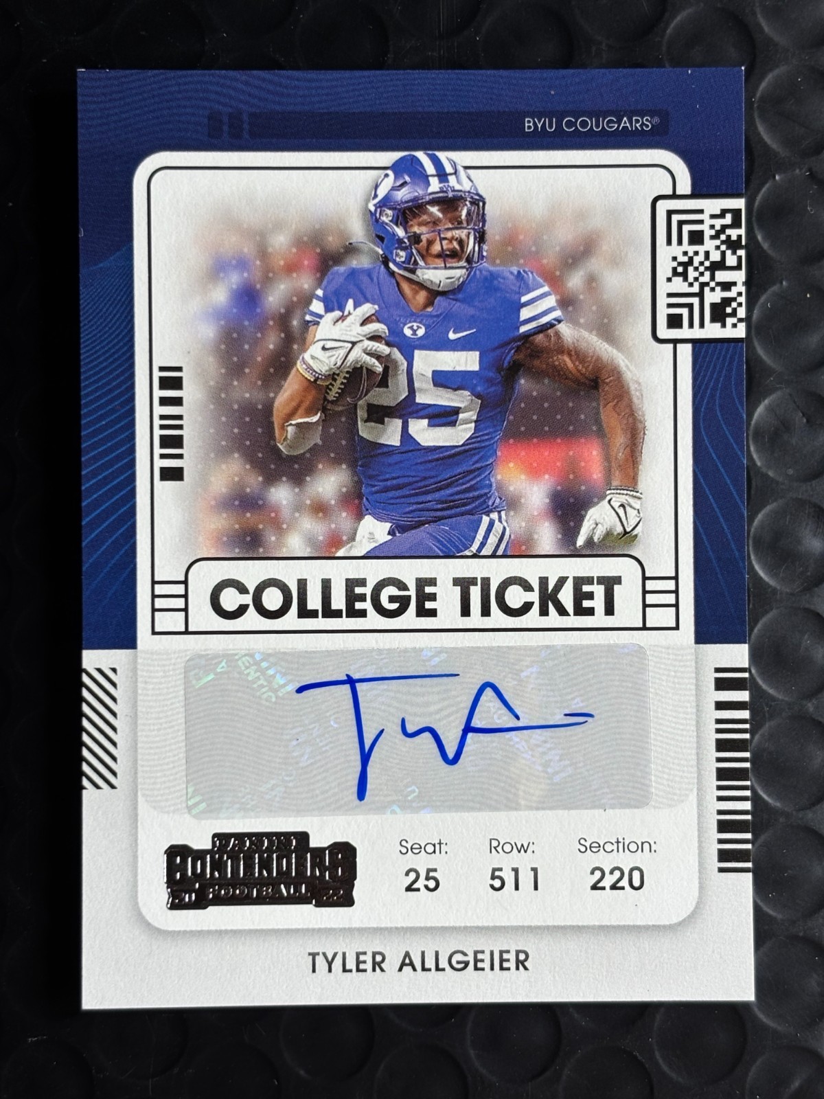 Tyler Allgeier Panini Chronicles Draft Picks Contenders College Ticket Autographs #CCTTAL Base