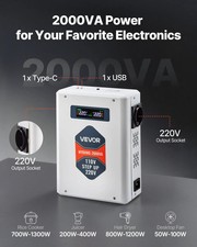 Step Up Voltage Converter, 2000VA, Heavy Duty Voltage Power Converter, 110V to